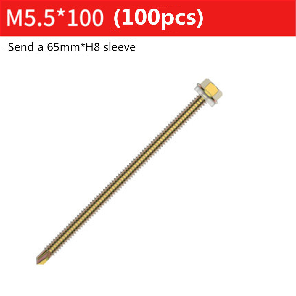 M5.5 External Hexagon Self Drilling Screw Color Zinc Plated Length 19-125mm