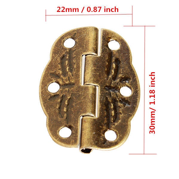 4pcs Antique Hinge Tin Printing Wooden Box 6 Hole Small