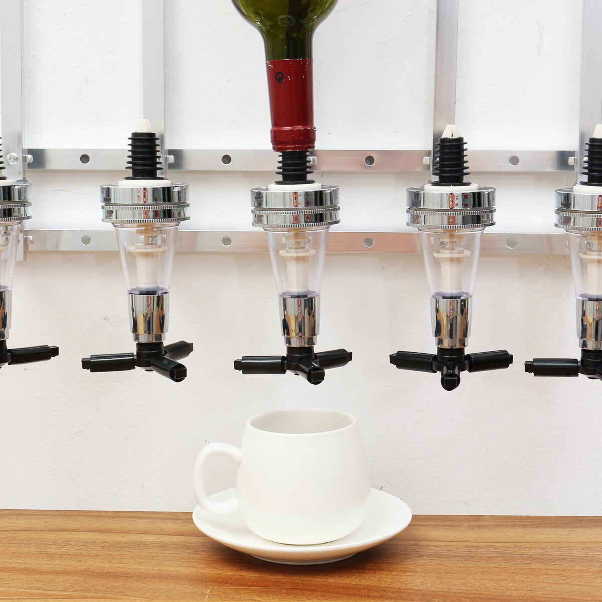 6 Bottles Rotary and Wall Mounted Aluminum Alloy Bar Butler Drink