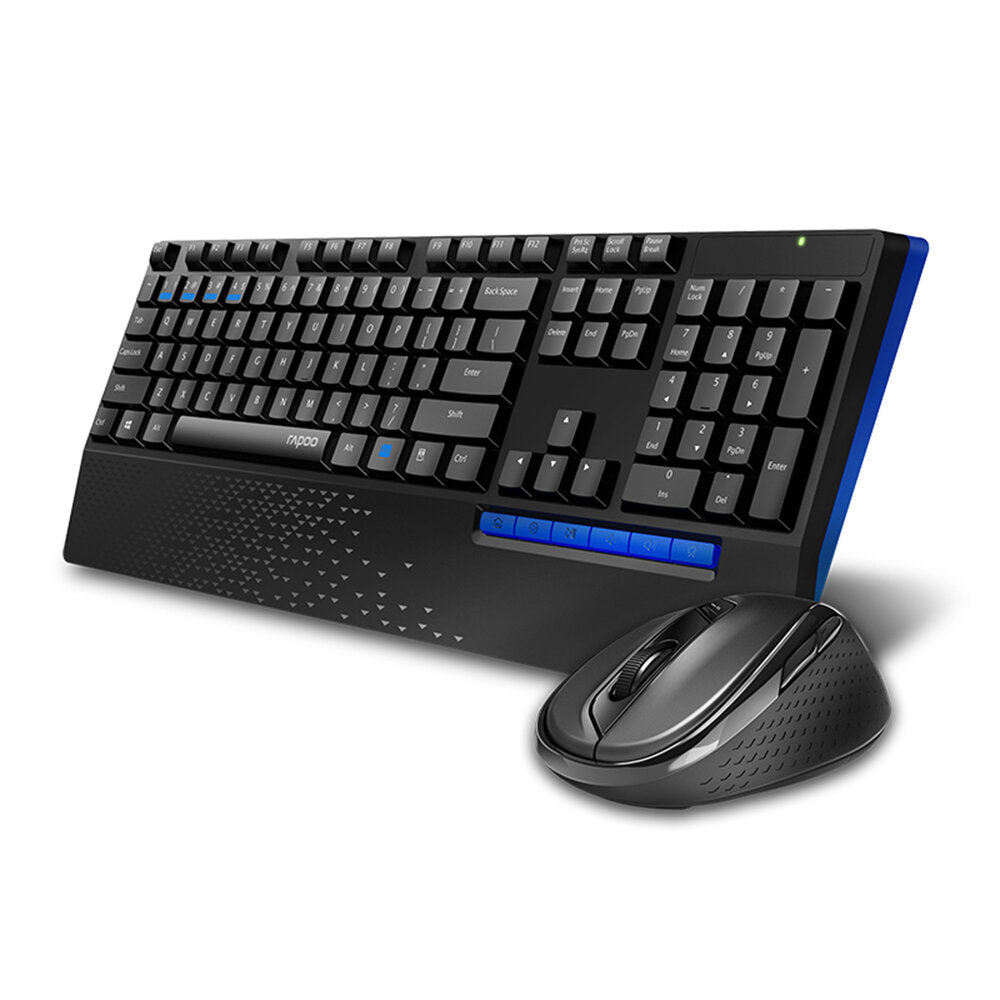 Business Keyboard Mouse Combo Multi-Mode Wireless 110-Key Hand Rest Keyboard Mute Buttons 600-1600DPI Optical Mouse Set for Office Computer PC