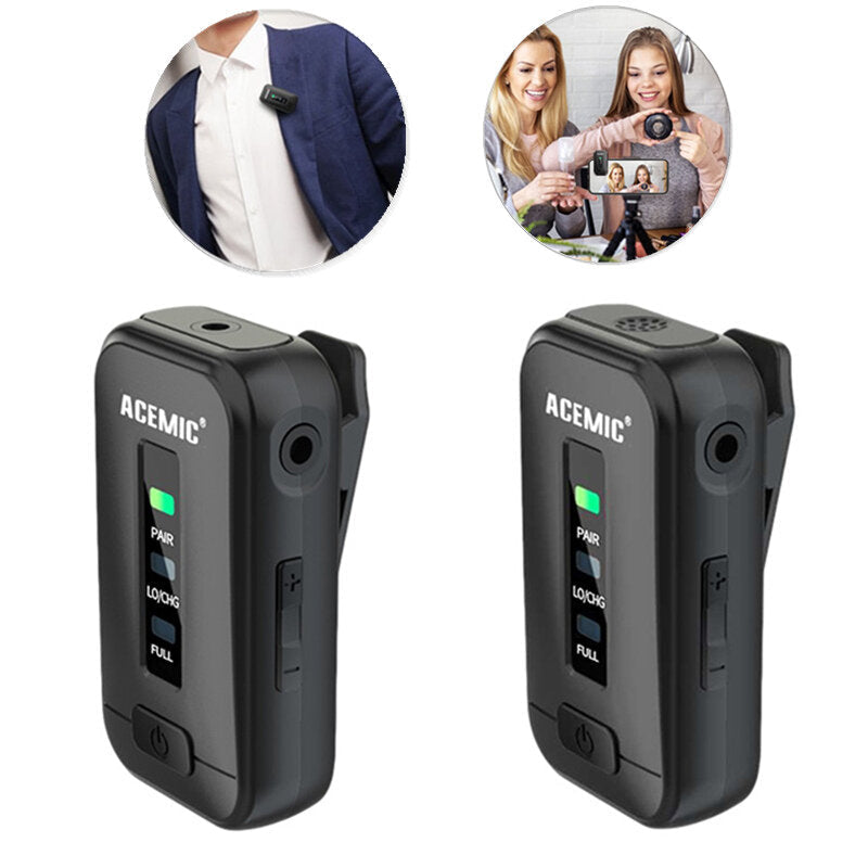 Potable 2.4G Wireless Lavalier Microphone System Video for Smartphone DSLR Cameras