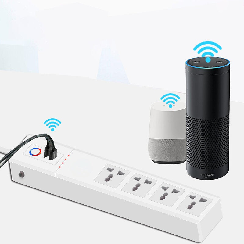Smart Power Strip 16A Universal With 4 Outlets/2* USB Ports Remote Voice Control Indian Plug Sockets Compatible With Amazon Alexa Google Home 2500W