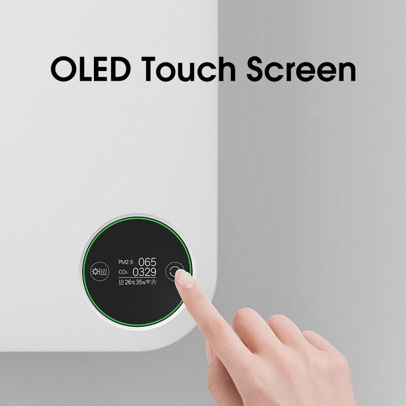 Wall-mounted Air Purifier Fresh Blower PTC Electric Auxiliary Heating 160m/h 5-fold Filtration Removal of Formaldehyde PM2.5 Carbon Dioxide