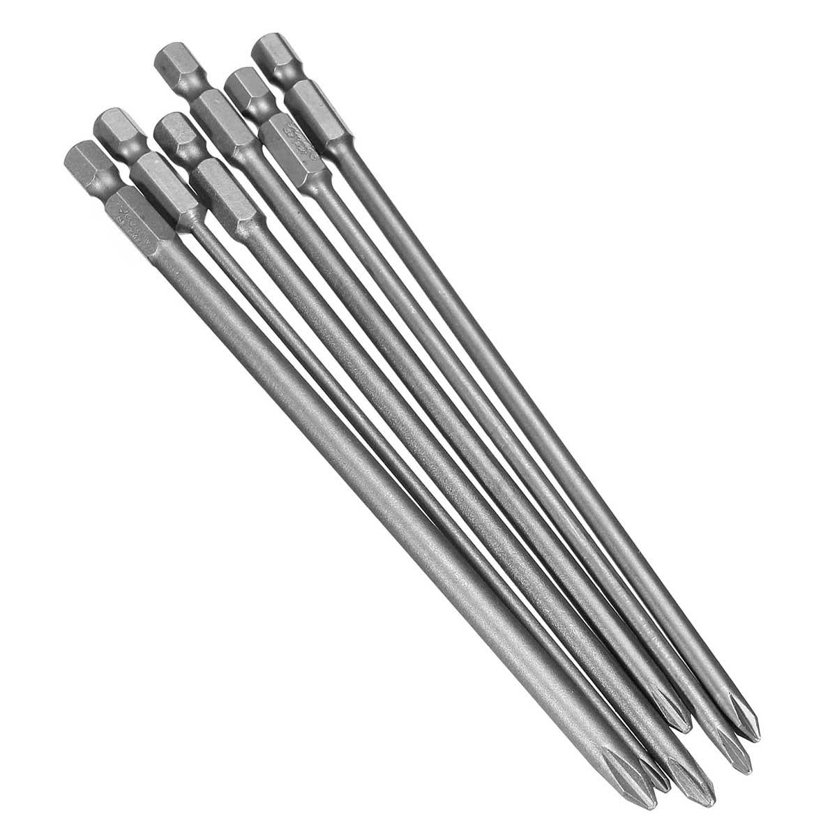 6pcs 150mm Screwdriver Bit 1/4 Inch Magnetic Long Hex Cross Head Screwdriver Bit Set