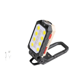 LED COB Rechargeable Magnetic Work Light Portable Flashlight Waterproof Camping Lantern Magnet Design with Power Display
