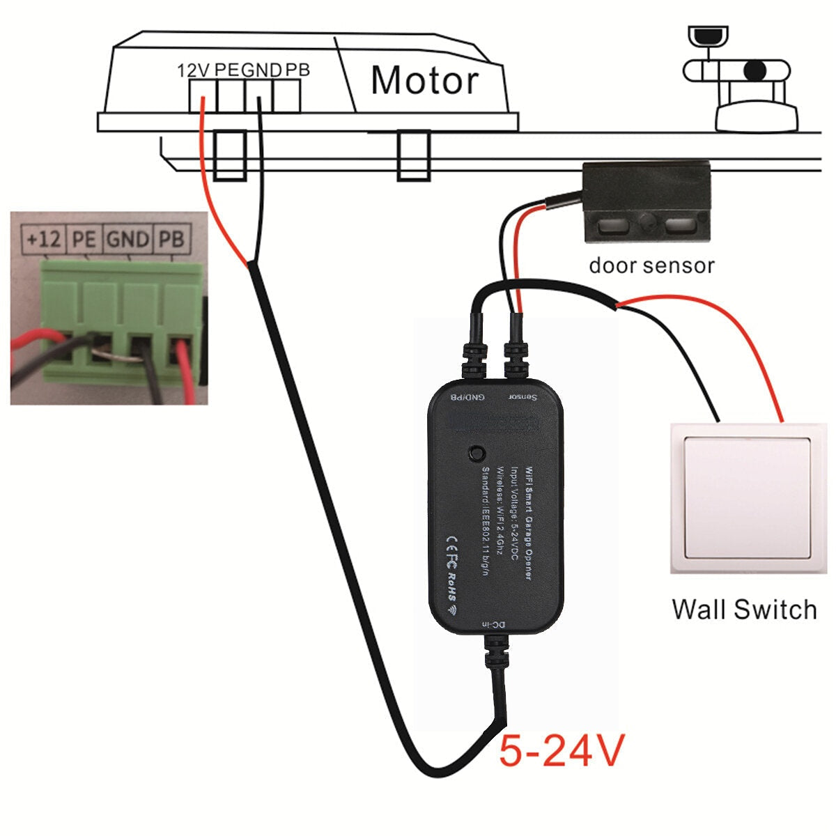 Smart Garage Door Opener WiFi Switch APP Controller Voice for Alexa Google Home