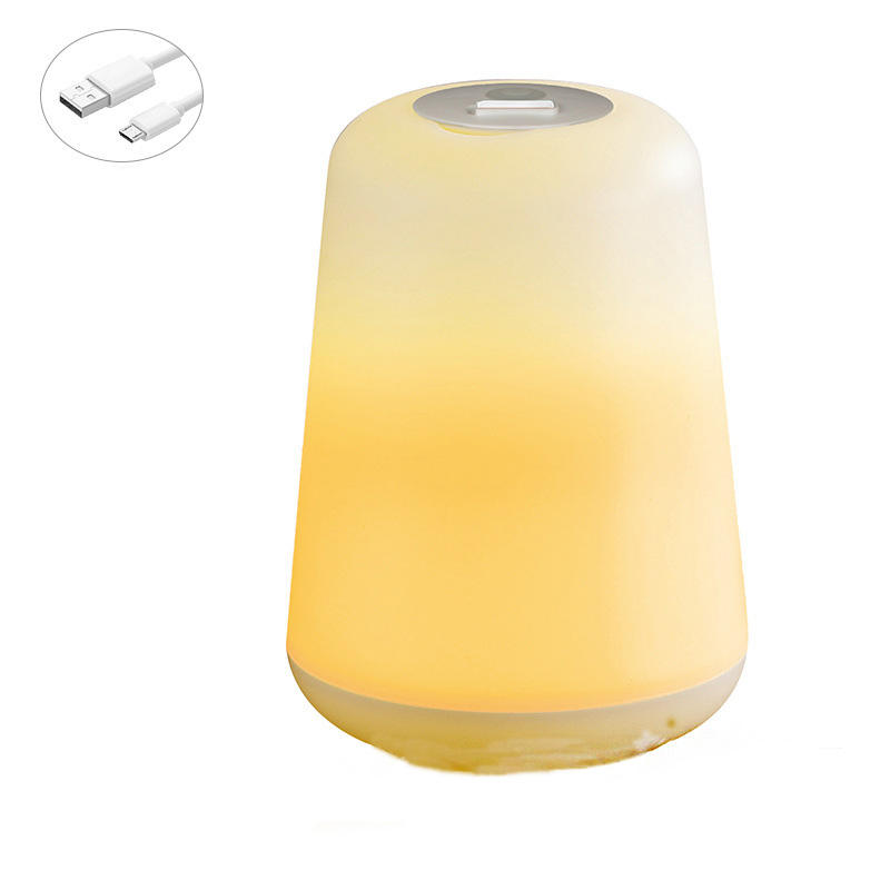 1W USB Night Light Bedside Lantern Plastic 60LM Two Modes Camping Lamp Table Desk LED