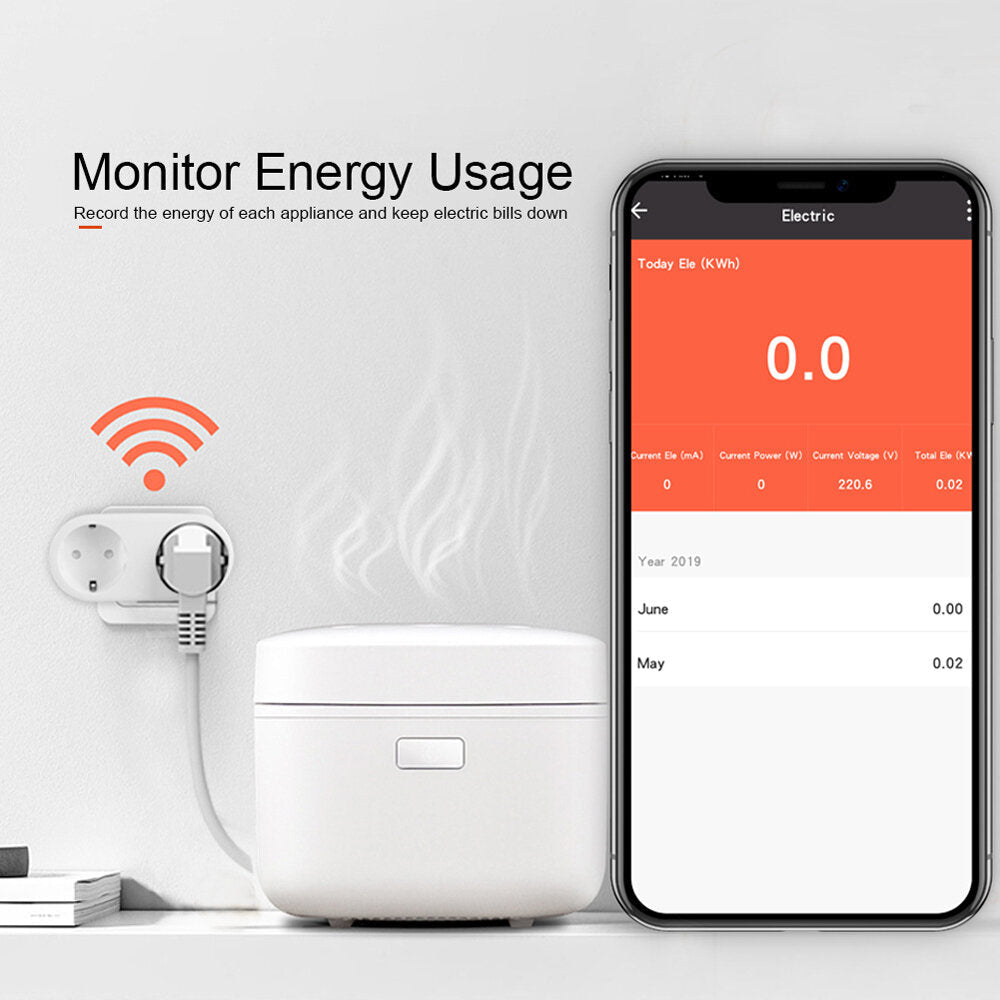 Smart WiFi Socket Remote Control Outlet Voice Control Wireless Switch Plug Works With Google Home Alexa Voice Control For Tuya 16A