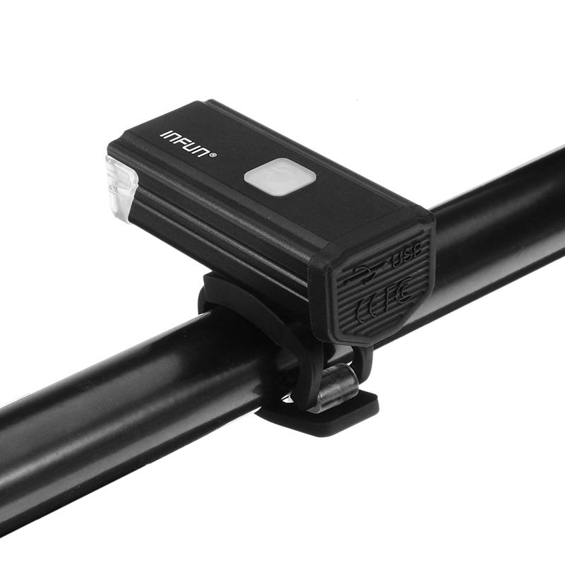 200LM 2 LED 4 Modes IPX6 Waterproof Built-in 1000mAh Battery USB Charging Bike Light