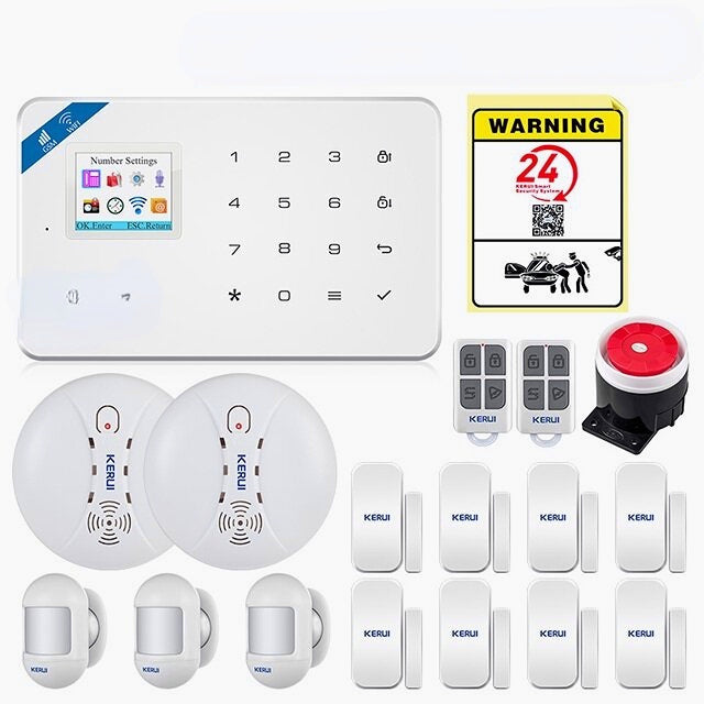 Smart WIFI GSM Security Alarm System Burglar Motion Detector Smoke Door Window Sensor Works with Alexa Home