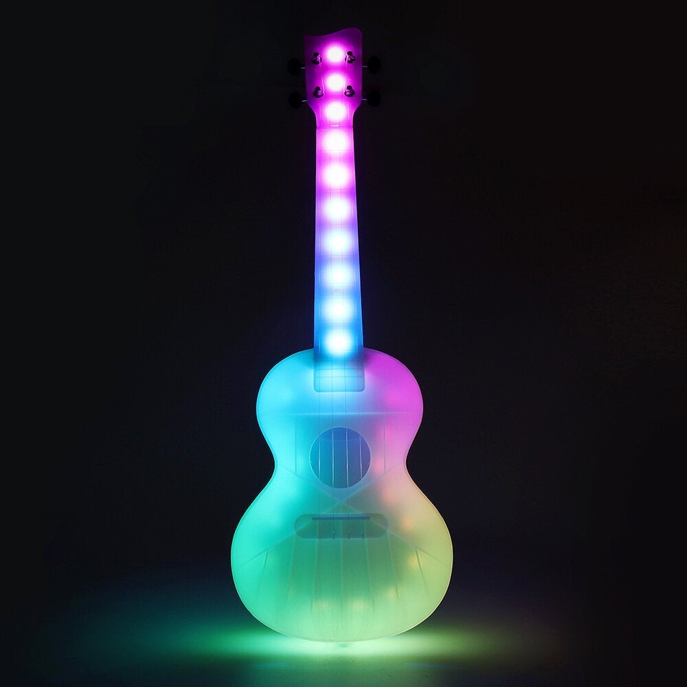 23 Inch Concert Unique LED Lighting Smart Ukelele Anti-Broken Polycarbonate Ukulele with Bag