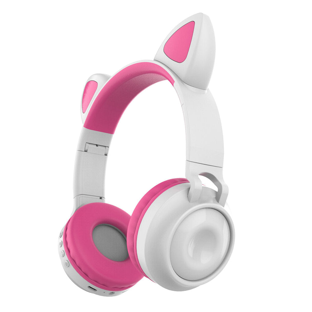 Wireless Bluetooth Cat Ear Headphone Foldable Over-ear Stereo Music Sport Headset with Mic
