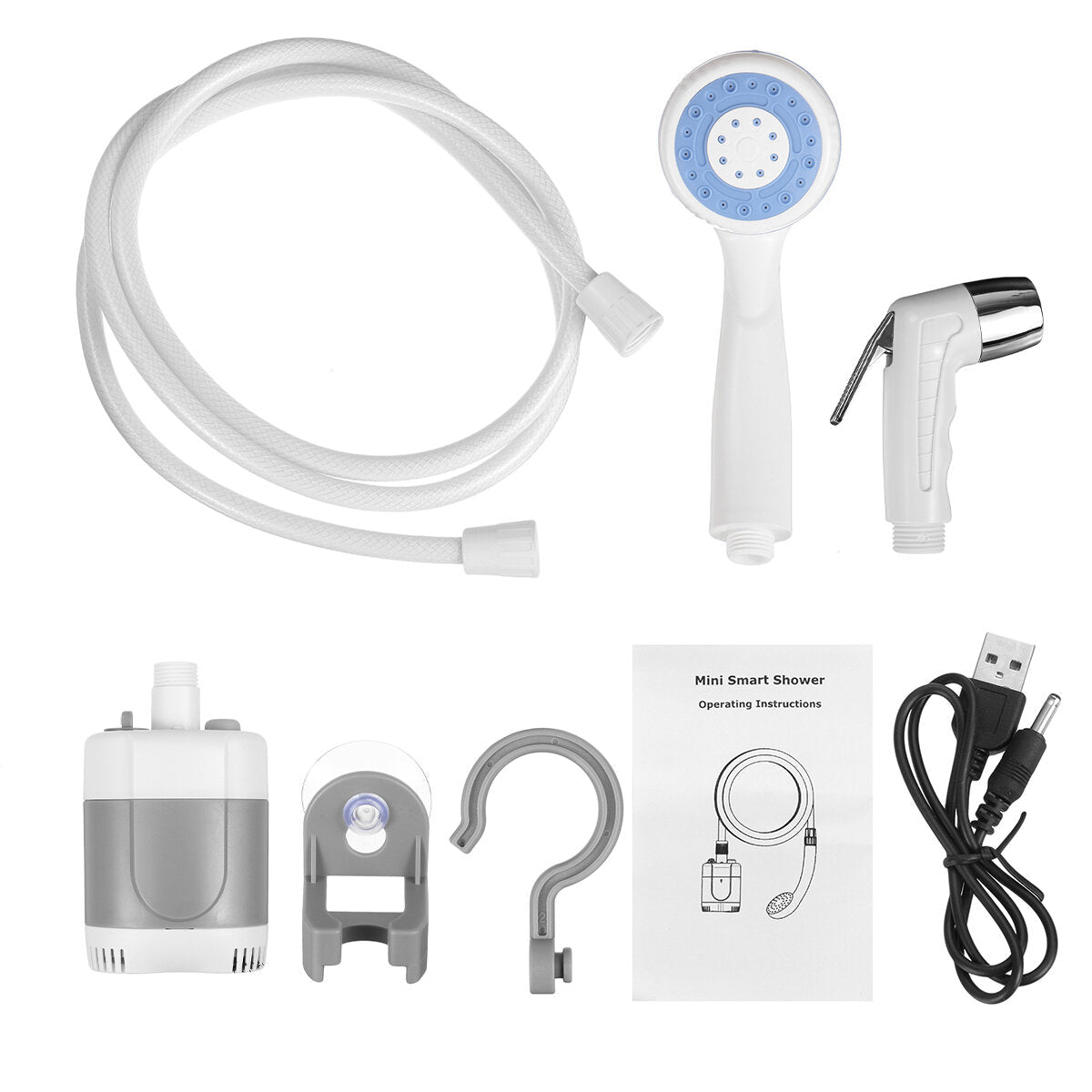 Portable Camping Shower Pump Handheld Outdoor Head Hiking