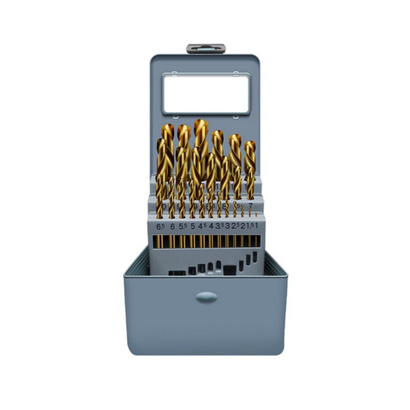 13/19/25Pcs 1-13mm High Speed Steel M35 Straight Shank Twist Drill Bits Set Quick Change Regular Drilling Tools
