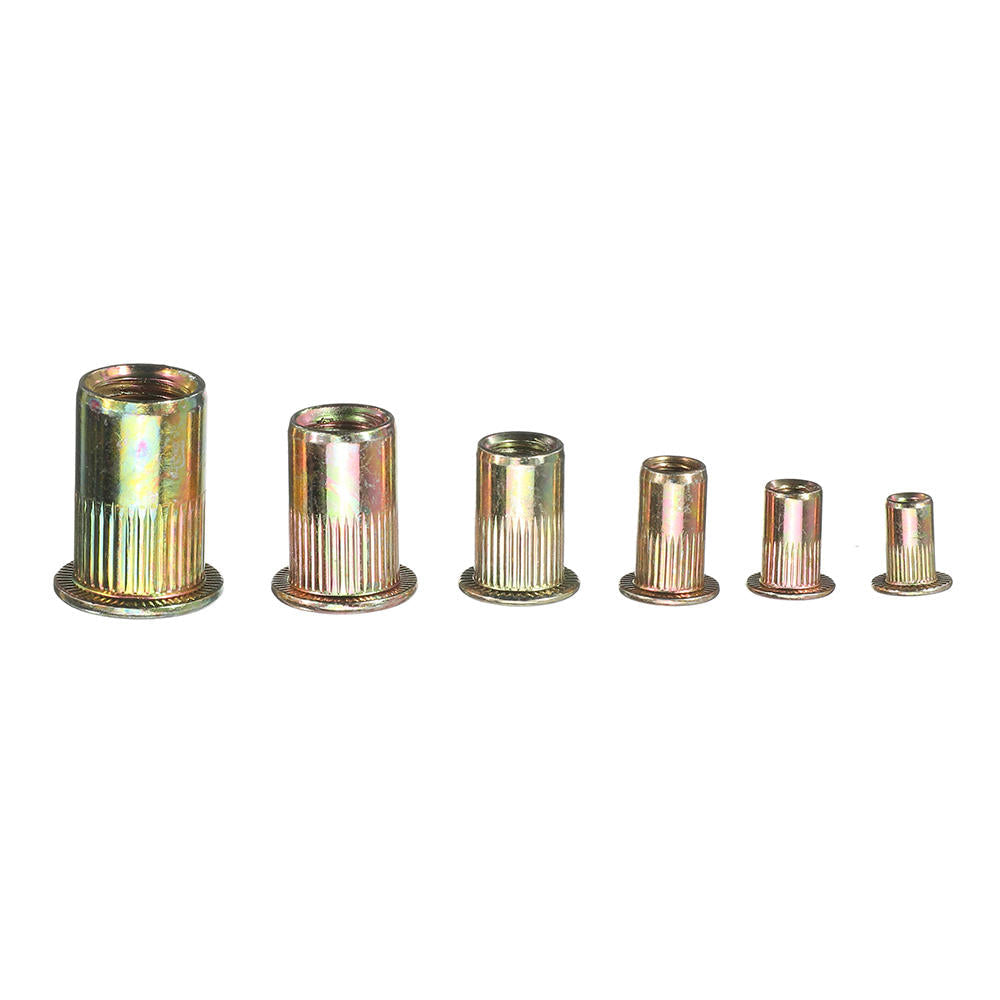 175Pcs Mixed Zinc Plated Threaded Rivnuts Blindnuts Nutserts M3-M10 Insert Rivet Nut Assortment Kit