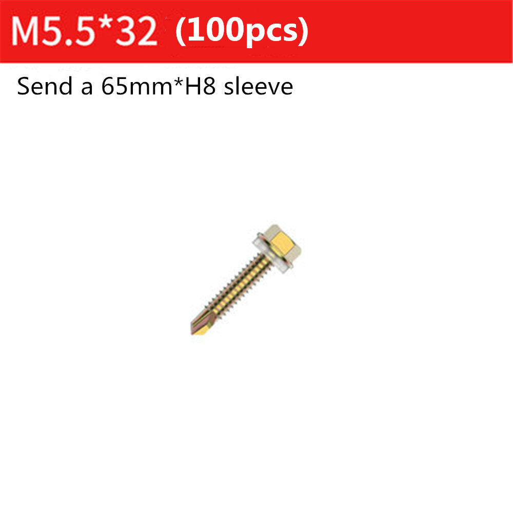 M5.5 External Hexagon Self Drilling Screw Color Zinc Plated Length 19-125mm