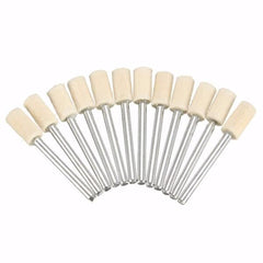 12pcs 3mm Shank Wool Polishing Head Buffing Wheel 3mm/6mm/8mm/12mm For Dremel Rotary Tool