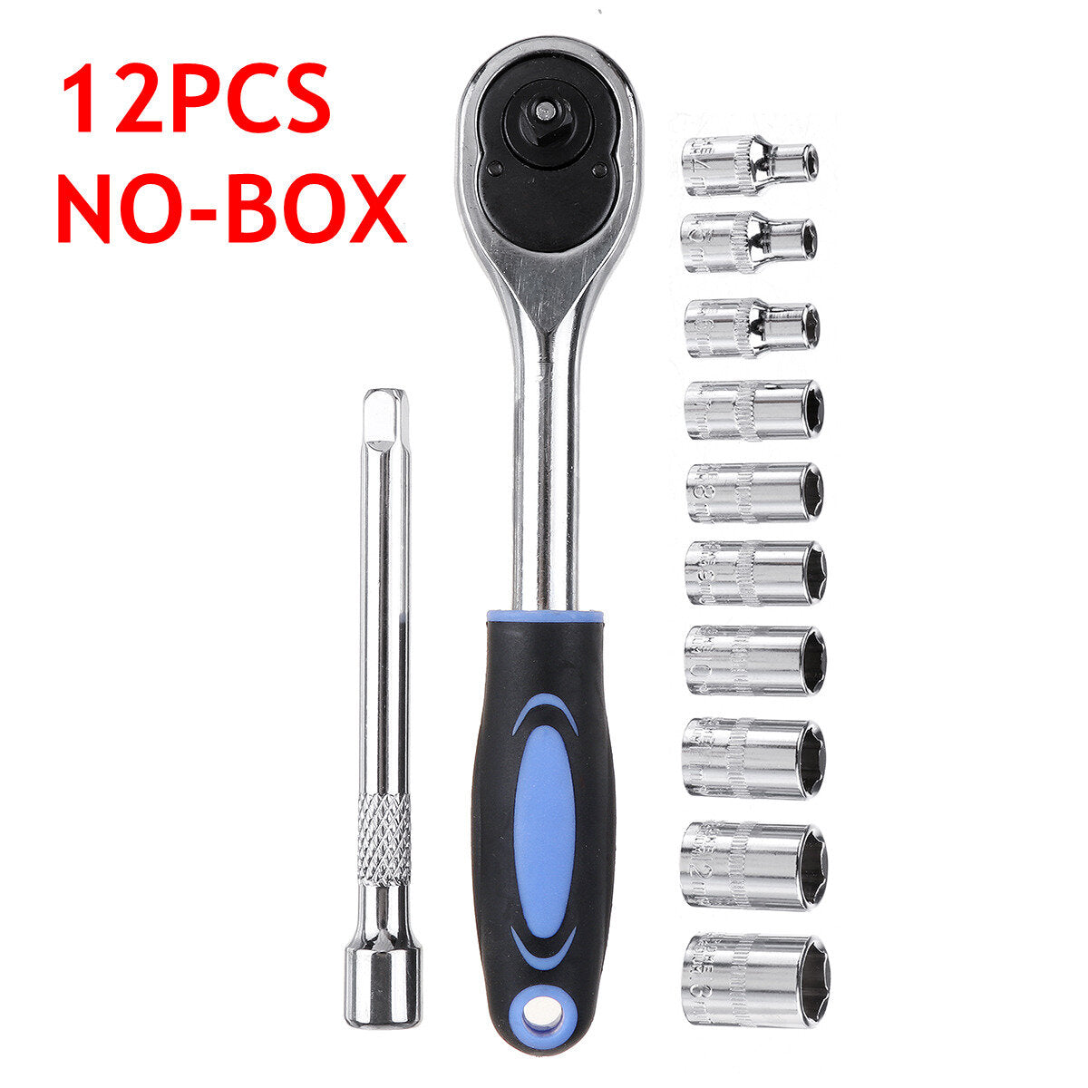 12/46/53pcs 24/27 Teeth Ratchet Wrench Socket Set Hardware Car Boat Motorcycle Repairing Kit Vanadium Tools