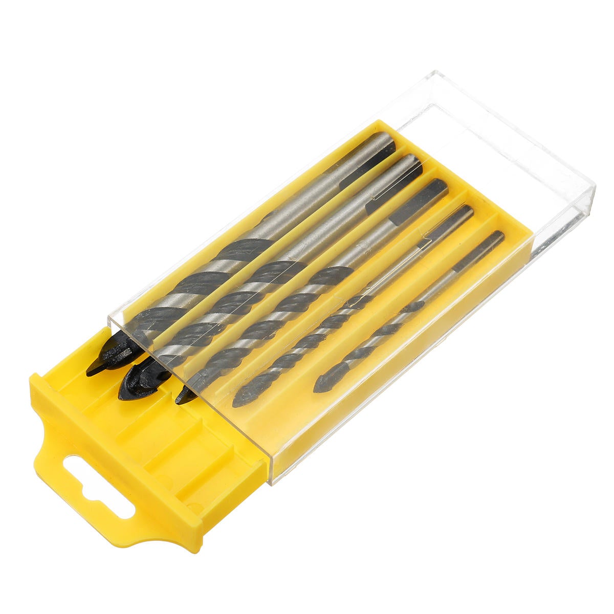 5pcs 5-12mm Black Triangle Twist Drill Bit Concrete Glass Ceramic Tile Marble Set
