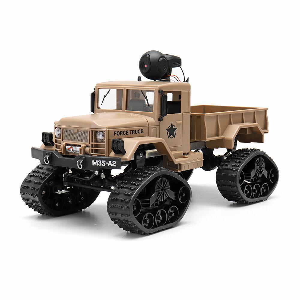 2.4G 4WD Rc Car 720P 0.3MP WIFI FPV Brushed Off-road Military Truck W/ LED Light