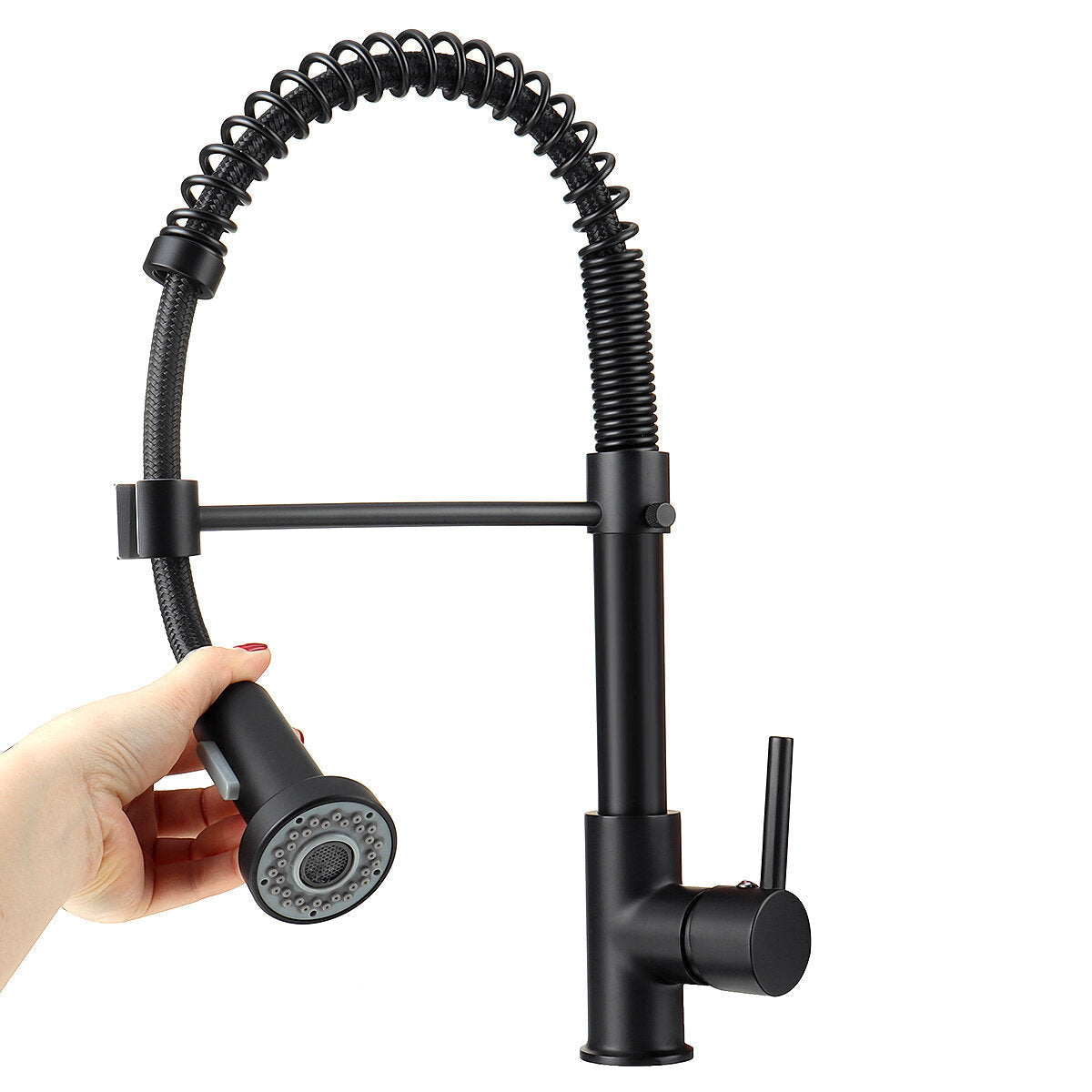 Kitchen Mixer Tap Rotatable Hot And Cold Water Multifunctional Sink Spring Faucet with Pull Out Hose Spray Single Lever