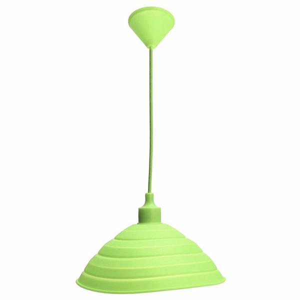 Pendant Lamp Holder Colorful Silicone Folding Lampshade Ceiling Light Socket AC 110-240V