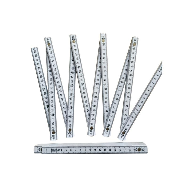 2M Plastic Folding Ruler Straight Ruler Double Scale 10 Locking Joints 200cm Portable Carpenter Measuring Tools