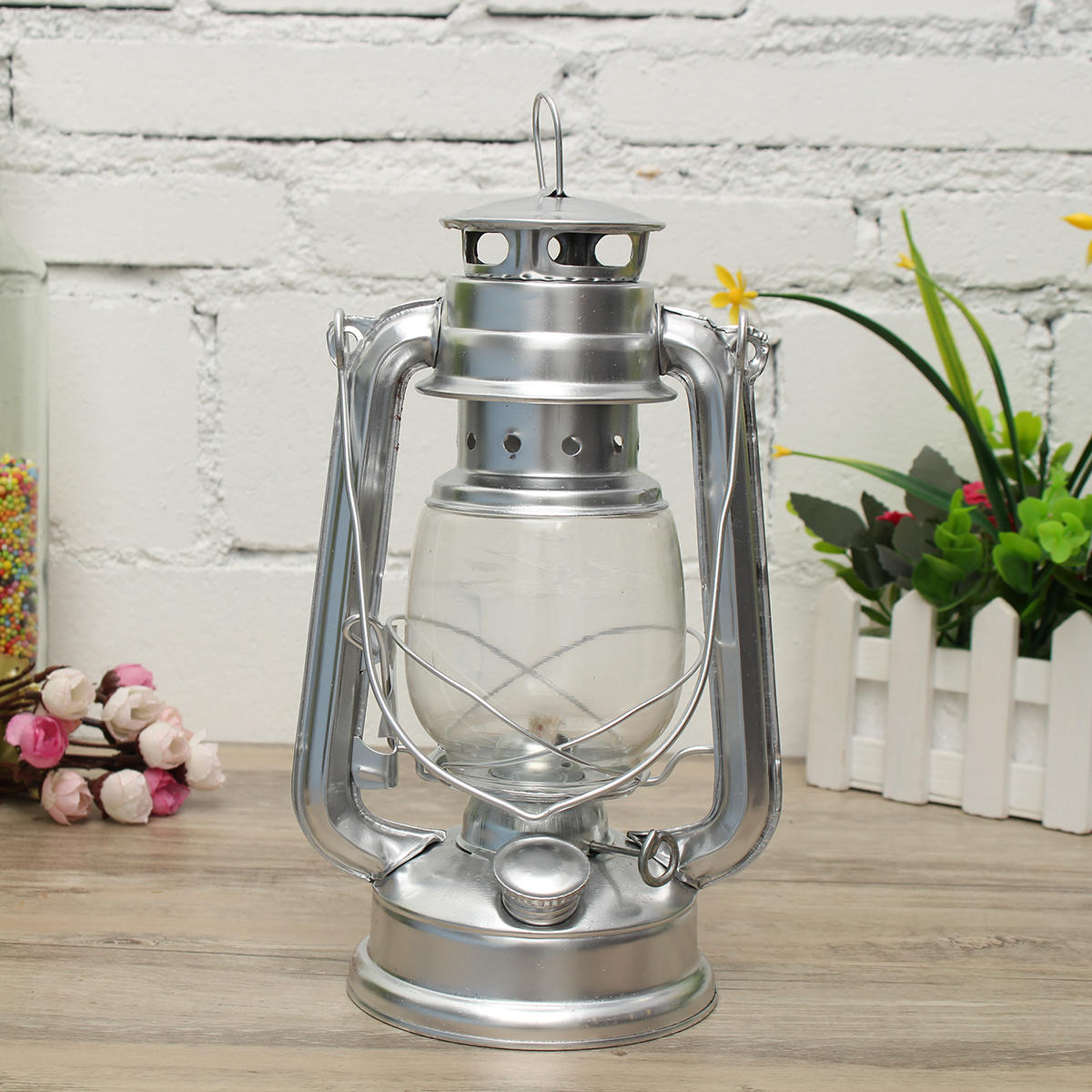 Retro Oil Lantern Outdoor Garden Camp Kerosene Paraffin Portable Hanging Lamp