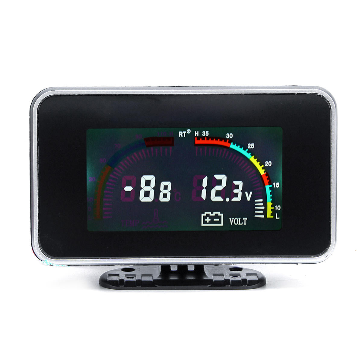 12V 24V 2 In 1 LCD Car Digital Gauge Voltage Pressure Water Temperature Meter