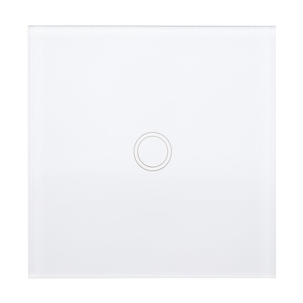 White 1 2 3 Channel 86 Wall Touch Remote Control Switch Wireless RF Transmitter Tempered Glass Pane l433MHz