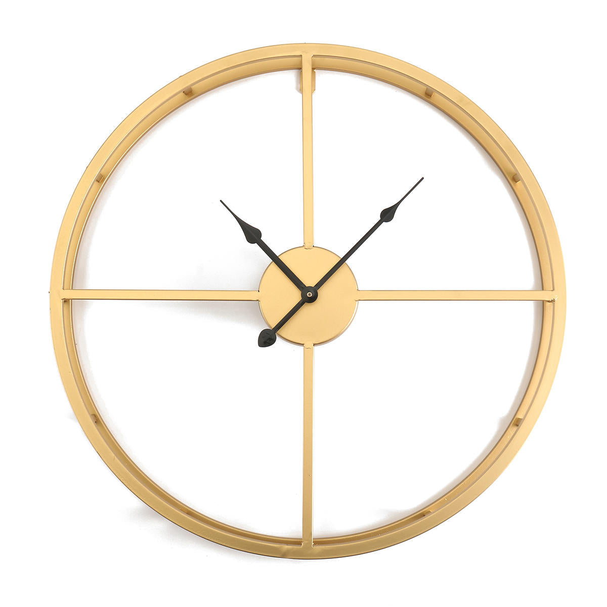 50CM/60CM Double Layer Wall Clock Creative Living Room Round Vintage Wrought Iron Wall Clock