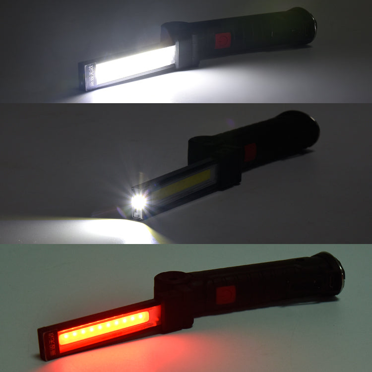 360Degree Rotation USB Rechargeable COB+LED Emergency Worklight with Magnetic Tail Flashlight