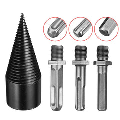 1Pc 42mm HSS Round/Square/Hexagonal Shank Firewood Drill Bit Splitter Wood Split Cone Drill Bit For Tree Cutting