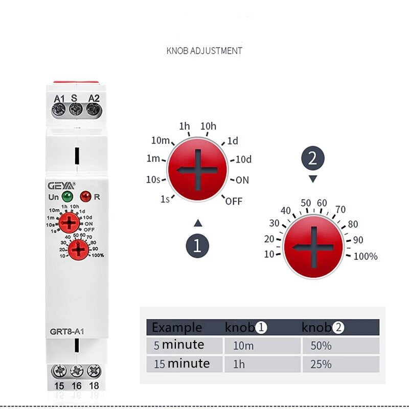 Single Function Din Rail Time Relay Industrial Control Auto Timer Relays Time Delay,AC230V AC/DC12-240V