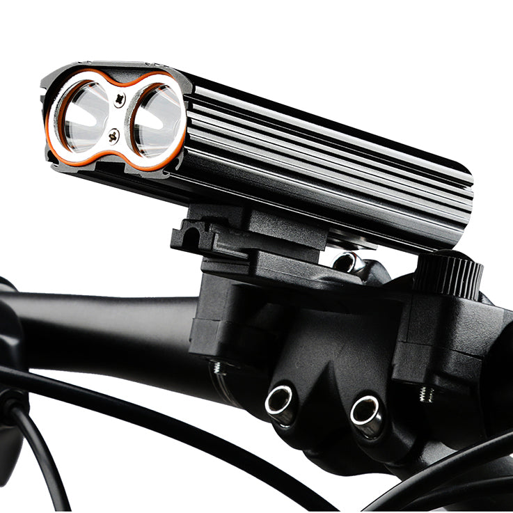 1200LM 2T6 150° Large Floodlight 6000mAh Battery Bicycle Headlight 4 Modes USB Rechargeable