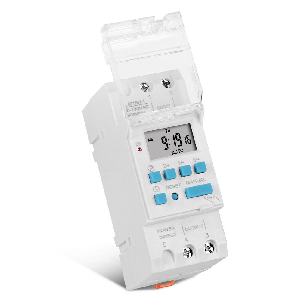DIN Rail 4 Pins Voltage Output Digital Switch Timer Electronic Time Clock Relay with Replaceable Battery