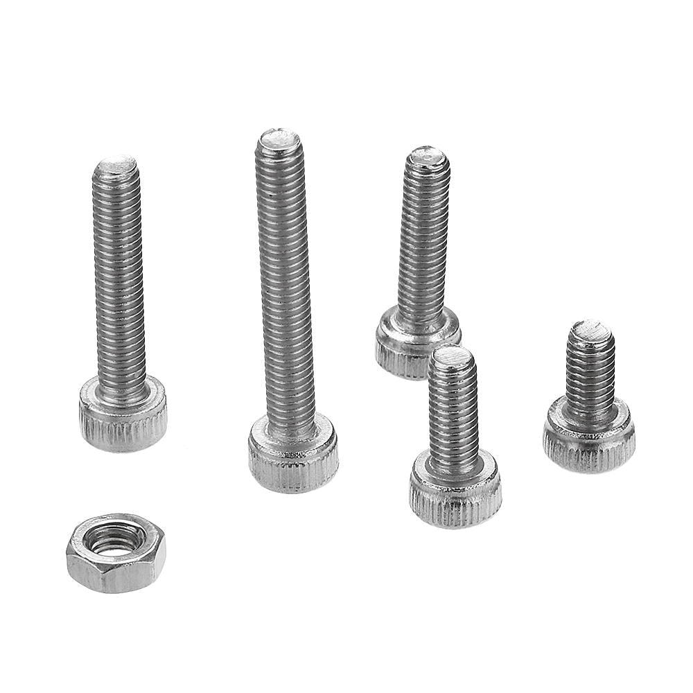 M3SS6 210Pcs M3 Hex Socket Cap Head Screws Nut Assortment Set Stainless Steel