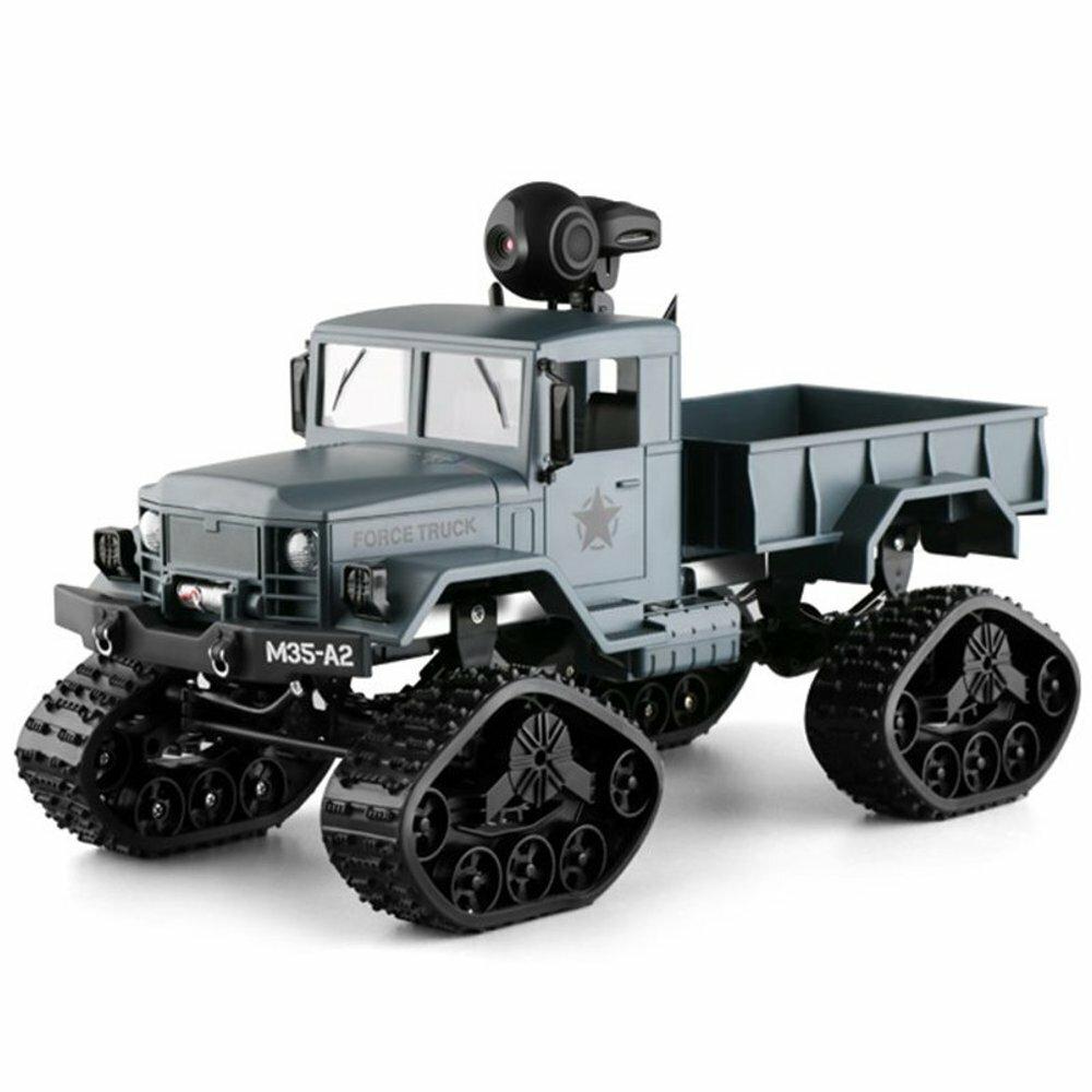 2.4G 4WD Rc Car 720P 0.3MP WIFI FPV Brushed Off-road Military Truck W/ LED Light