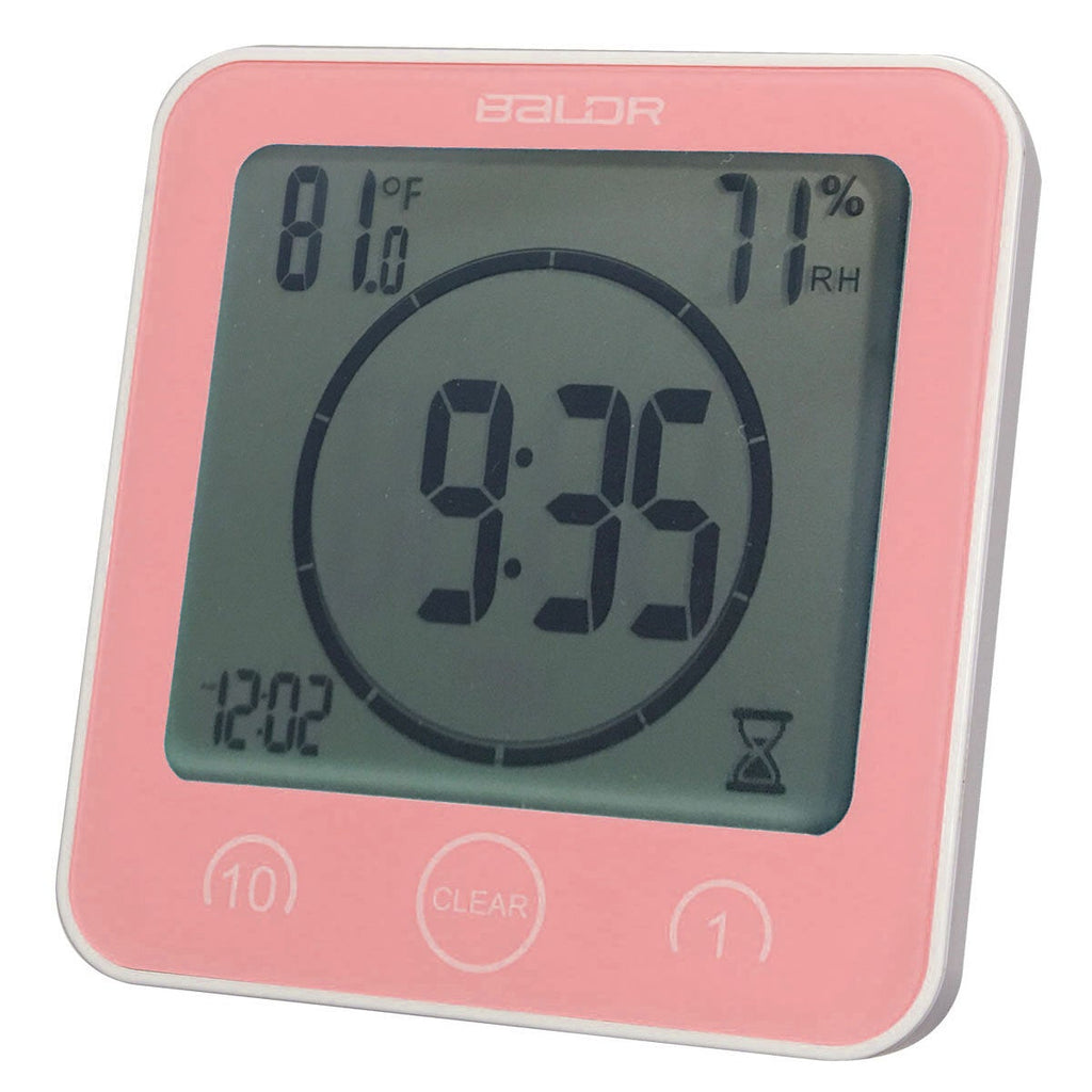 Digital Waterproof Shower Clock Temperature Sensor Wall Countdown Bathroom Timer