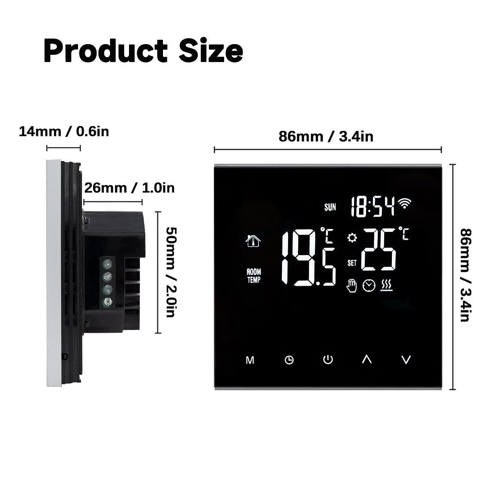 WiFi Smart LCD Display Touch Screen Thermostat for Electric Floor Heating Water/Gas Boiler Temperature Remote Controller