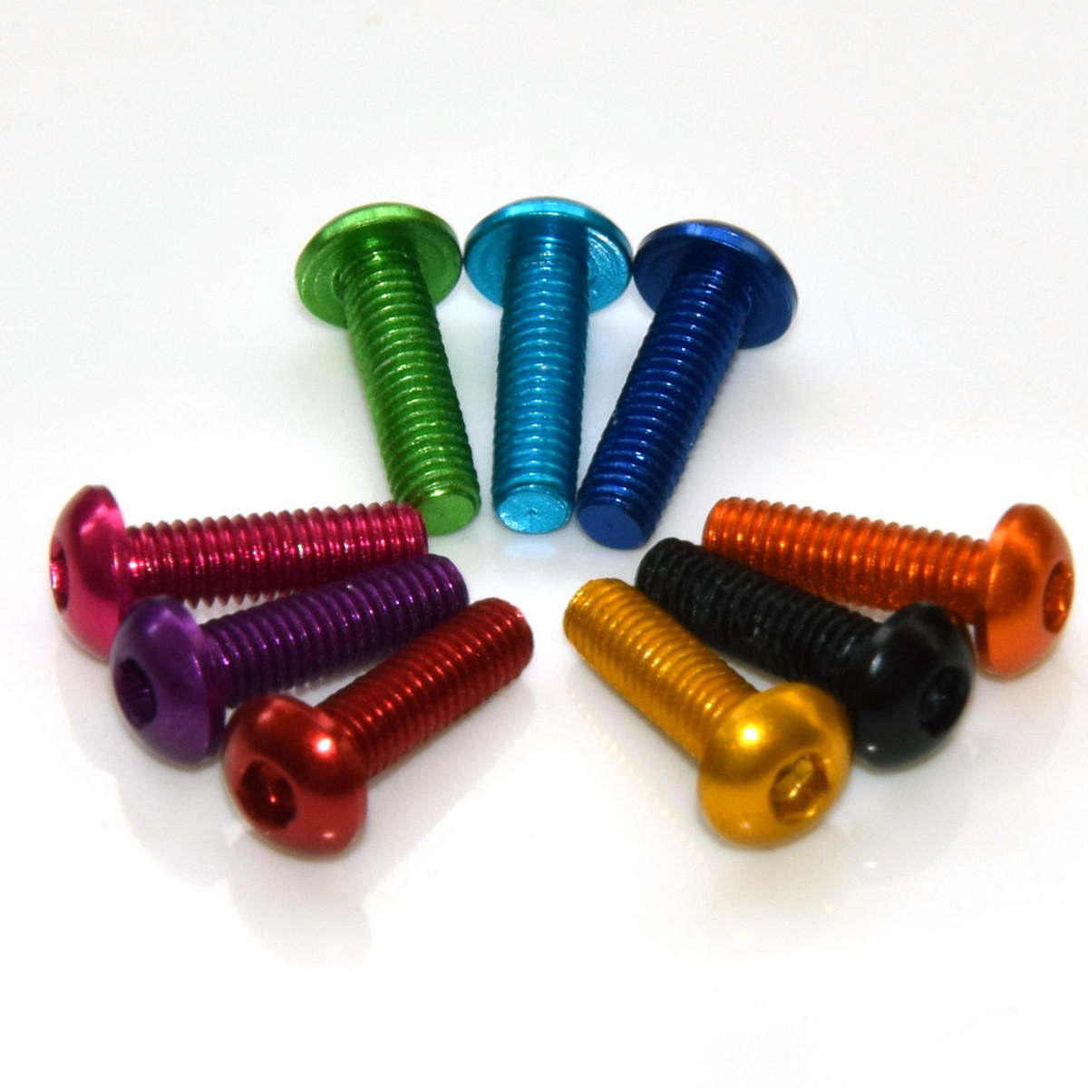 10Pcs M316mm Hex Socket Screws Round Head Cap Screw 7075 Aluminum Alloy