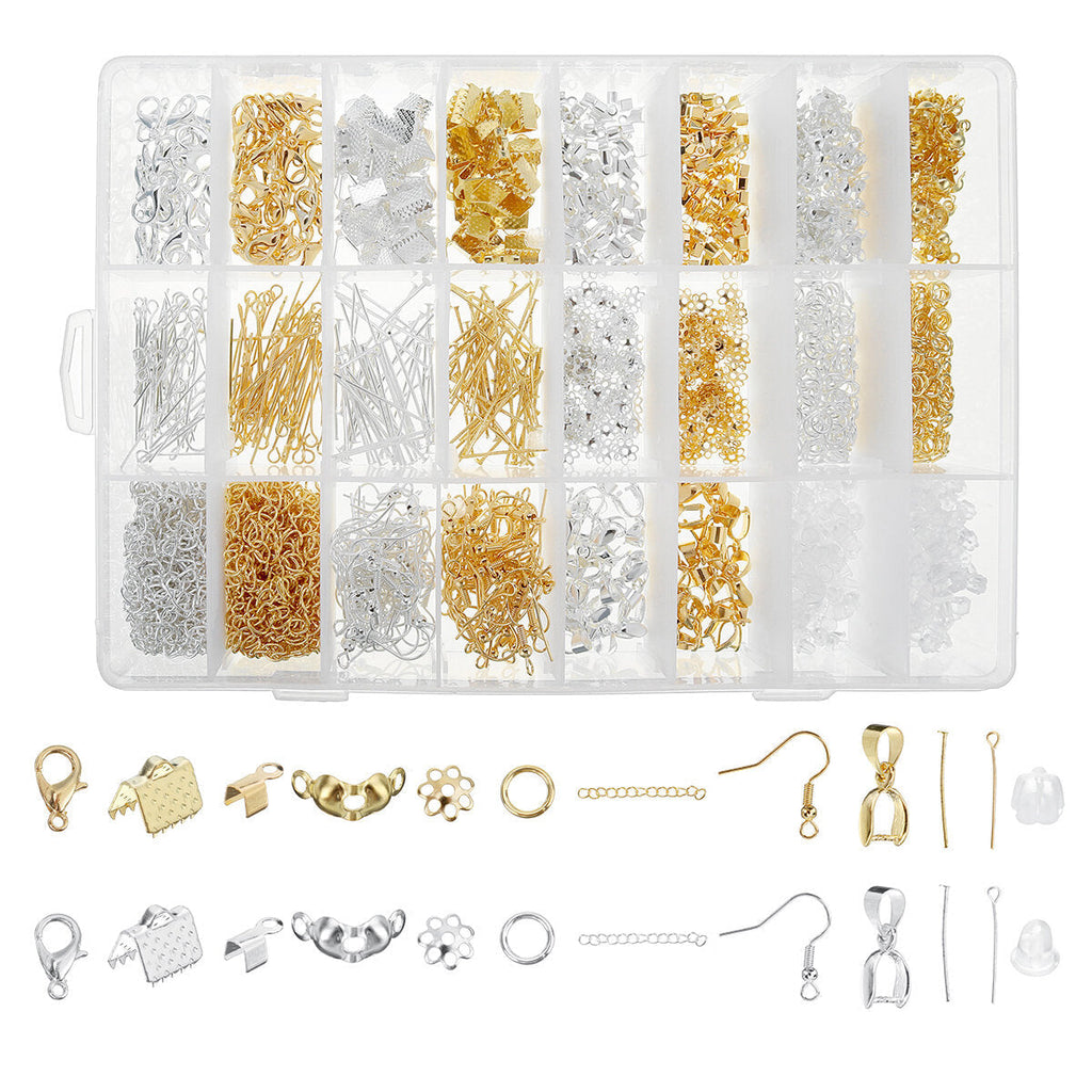 1963pcs Gold Silver Mixed Color Repair Metal Tools DIY Craft Supplies Set Jewelry