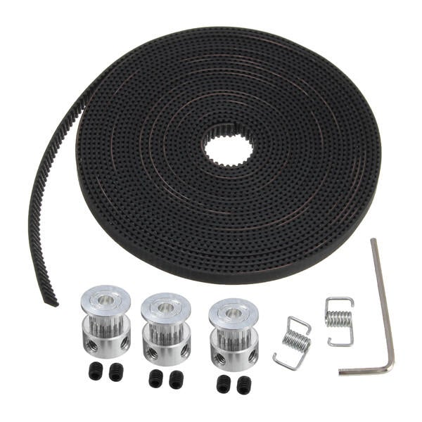 5m Timing Belt with 3pcs 5mm Bore Pulley and 2pcs Belt Locking Spring