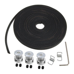 5m Timing Belt with 3pcs 5mm Bore Pulley and 2pcs Belt Locking Spring
