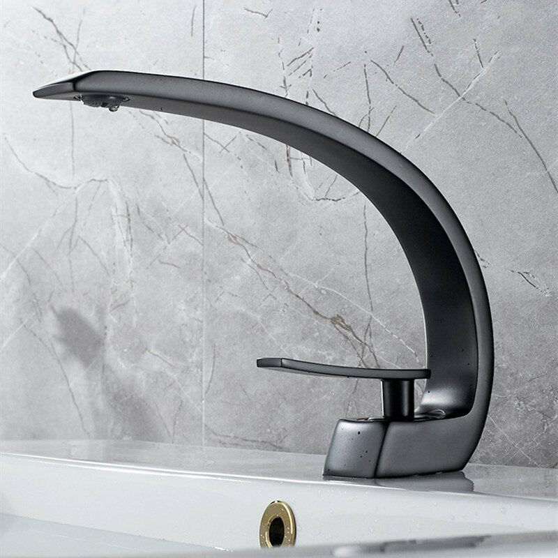 Creative Simple Bathroom Basin Faucets Hot Cold Single Hole Copper Faucet Washbasin Tap for Kitchen Water