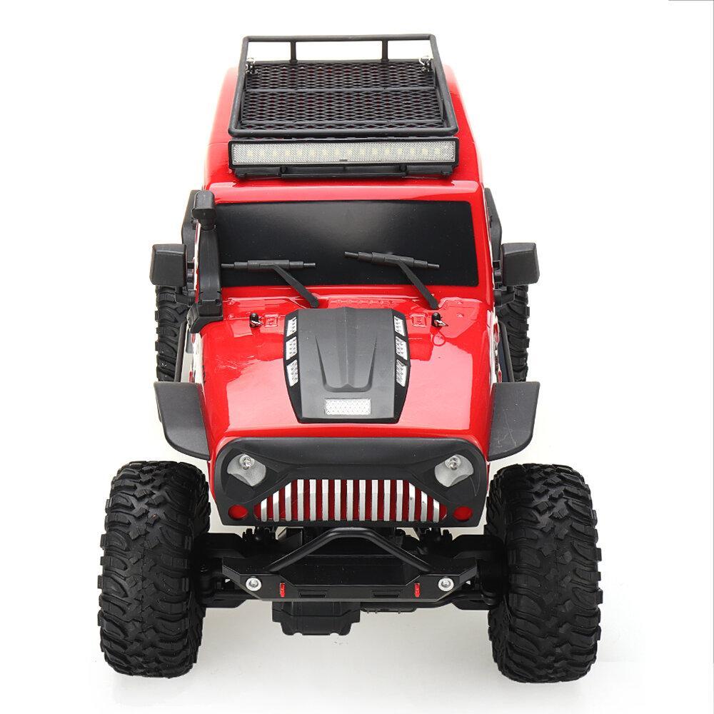 1/10 2.4G 4X4 Crawler RC Car Desert Mountain Rock Vehicle Models With Two Motors LED Head Light Two Battery