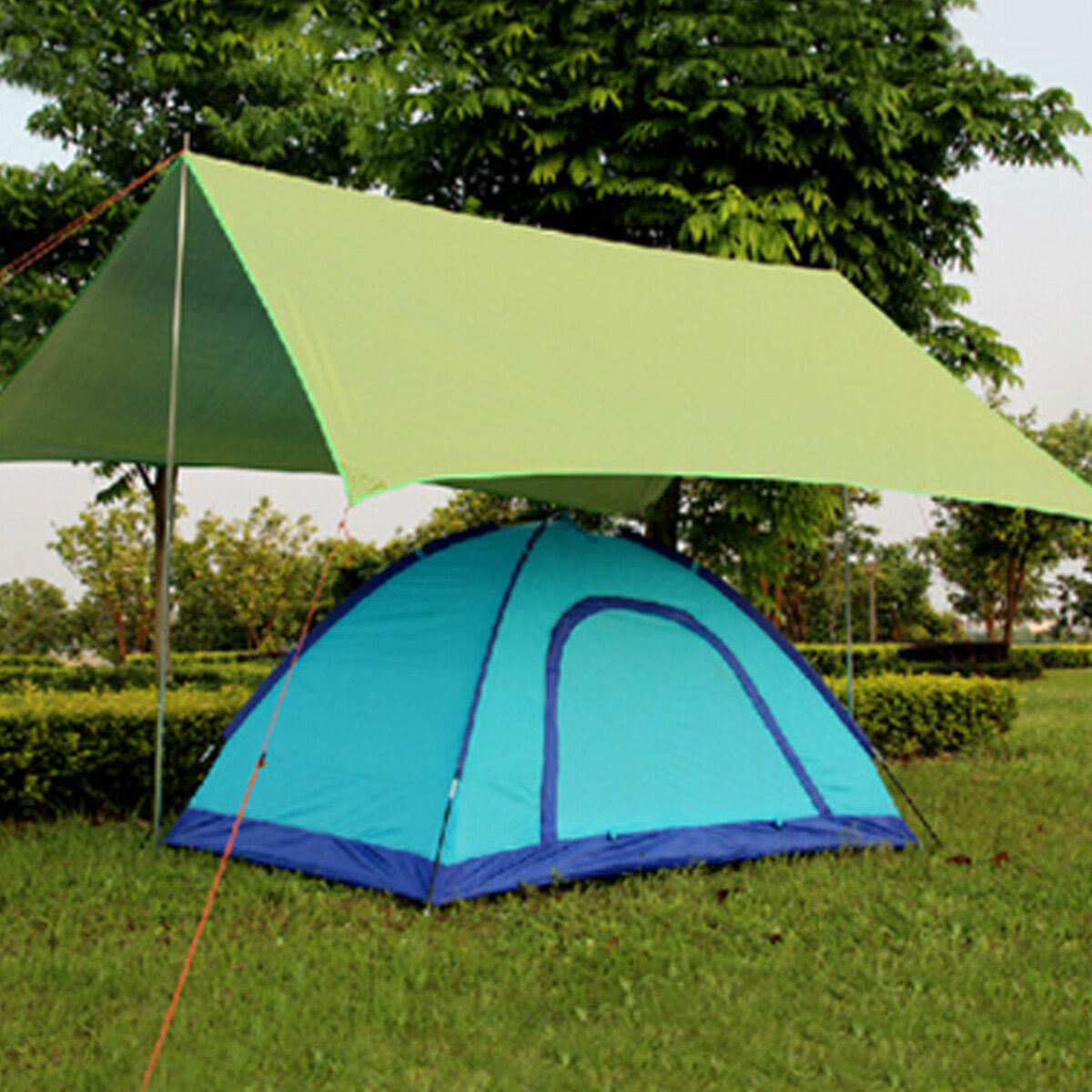 300x300cm Outdoor Camping Tent Sunshade Rain Sun UV Beach Canopy Awning Shelter Beach Picnic Mat Ground Pad Tent Sunshade