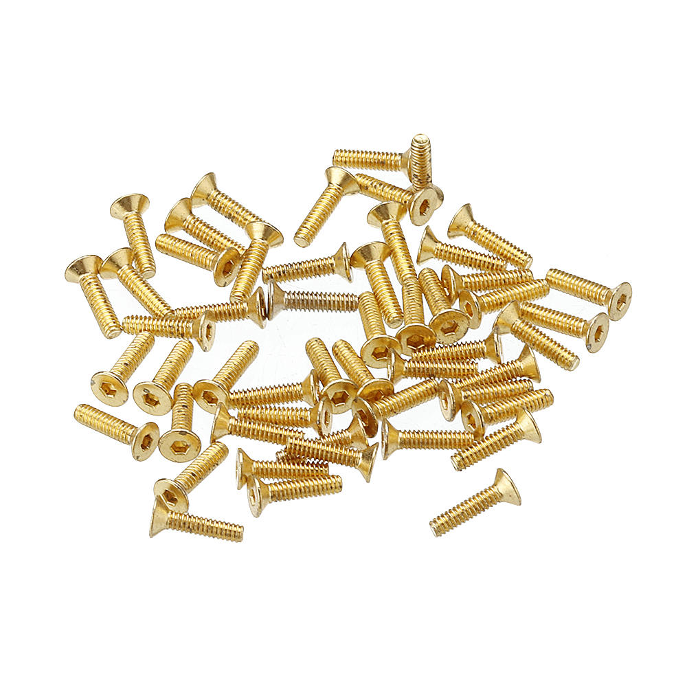 50Pcs Titanium Plated M2.5 Hex Socket Flat Head Countersunk Screws Alloy Steel 12.9 Grade Screw Bolt 5-12mm