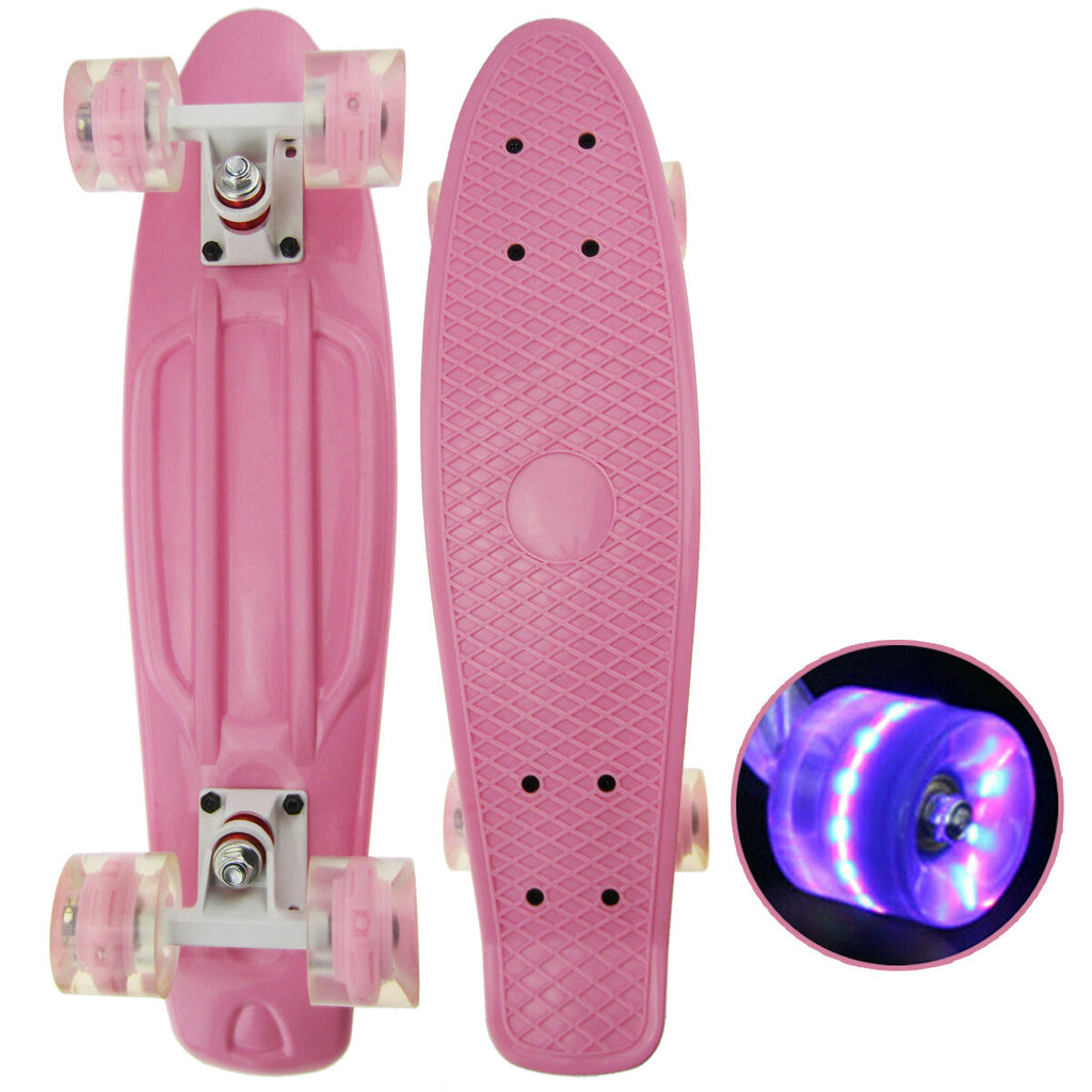 22 inch Children Skateboard Mini Cruiser Skateboard with LED Flashing Wheels for Beginners Kids Gifts