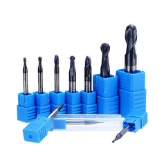 R0.5-R5mm Ball Nose Tungsten Carbide End Mill Cutter HRC55 TiAlN Coating CNC Tool